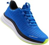 Men's Orthopedic Wide Sneaker: Classic Orthotic Plantar Fasciitis Diabetic Foot Pain Relief Arch Support Walking Shoes, Comfy Outdoor Casual Travel Lightweight Running Shoes Peacock Blue Size 11