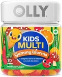 OLLY Kids Multivitamin Gummy Worms, Overall Health and Immune Support, Vitamins and Minerals A, C, D, E, Bs and Zinc, Chewable Supplement, Sour Fruit Punch, 45 Day Supply (70 Count)