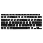 ProElife Arabic Language Ultra Thin Silicone Keyboard Cover for 2021 2020 MacBook Air 13 Inch A2179 and A2337 Apple M1 Chip (US Layout) with Touch ID Keyboard Accessories Protective Skin (Black)