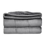 Sivio Weighted Blanket for Adult, 15 lbs Sherpa Fleece Heavy Fuzzy Throw Blanket Reversible Twin-Size Super Soft Warm Cozy Fluffy, 48x72 Inches, Grey