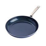 Blue Diamond Cookware Diamond Infused Ceramic Nonstick 12" Frying Pan Skillet PFAS-Free Dishwasher Safe Oven Safe Blue