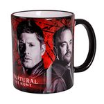 Elbenwald Supernatural Mug Sam, Dean, Castiel & Crowley Round Print 320 ml Ceramic red