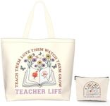 Ohtum 2 Pcs Teacher Canvas Tote Bag