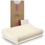 TALATEX Premium 100% Natural Dunlop Latex Pillow, (Firm) Pillow Helps Relieve Pressure, Neck and Shoulder Pain, No Memory Foam Chemicals, Perfect Package (Medium Firm, Queen Size)
