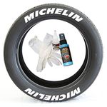 Tire Stickers Michelin Tyre Lettering - Permanent Decals With Glue & 2oz Bottle Touch-Up Cleaner / 14-16 Inch Wheels / 1.25 Inches/White / 4 Pack