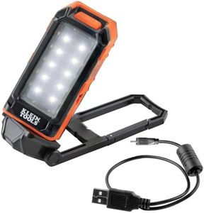 Klein Tools LED Work Light, USB Rechargeable with Built-in Kickstand and Carabiner for Illumination and Charging Small Electronic Devices, 56403