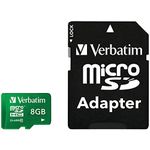 Verbatim 8 GB Tablet microSDHC Memory Card, UHS-1 Class 10, Green 44042