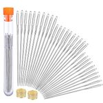 30 PCS Large Eye Stitching Needles Include 3 Sizes Stitching Needles and 2PCS Thimble, Big Eye Hand Sewing Needles in Needle Storage Tube for Stitching and Crafting Projects