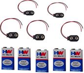 TA Technology Ahead Eb-9Vbat-Kit 9V Hi - Watt Battery with Battery Clip Connector (Pack of 5 Pieces)