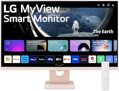 LG 27SR50F-P MyView Smart Monitor 27-Inch FHD (1920x1080) IPS Display, webOS 23, HDR 10, x2 Built-in Speakers, AirPlay 2, Screen Share, Bluetooth, ThinQ App, Remote Control, Pink