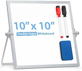 Small WhiteBoard with Stand 10" X 10", ARCOBIS Magnetic Double-Sided Dry Erase White Board Easel for Desk Students Home Office