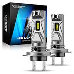 NOVSIGHT H7 LED Headlight Bulbs H7 LED Bulbs H7 LED 50W/Pair 10000ml/Pair Headlight Bulb for Car H7 LED Headlight Bulbs H7 Car Exterior LED Headlight Light Bulbs White No Fan 11V-18V