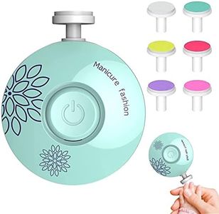 Jinpojun Lima de Uñas para Bebés,Cortaúñas Eléctrico para Bebés,Lima Electrica Uñas Bebe,6 en 1 Cortaúñas Eléctrico para Niños,Juego de Uñas El Cuidado del Recién Nacido(Verde)