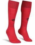 Nivia Plain Encounter Football Stockings for Men & Women, Knee Length Stockings, Football Socks, Soccer Socks, (Red/Black) Size-M