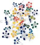 Daisy Decorative Gems, Flower Glass Beads - Thicker and Consistently Sized (1/4" to 3/8" inches) Assorted Colors (30 Pack)