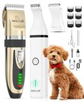 oneisall Dog Clippers and Paw Trimmer 2 in 1 Kit for Small Dogs, Cordless Poodle Grooming Clippers, Silent 2-Speed Dog Grooming Kit Dog Trimmer Shaver Pet Clippers