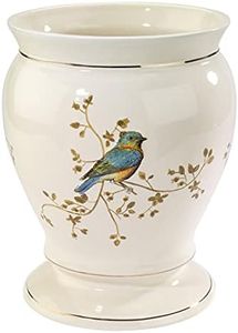 Avanti Linens Gilded Birds Waste Basket, Ivory