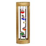 Lily's Home Galileo 12 Inches, Burned Wooden Frame, Measures from 64ºF to 80ºF, Galileo Thermometer for Indoor Home Décor, Galileo Glass Thermometer for Home, Office or Covered Patio