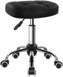 BFTOU Black Minimalist Swivel Stool with Wheel Perfect for Work SPA Shop Massage Height-Adjustable and Cost-Effective Rolling Stool Chair with Square Seat