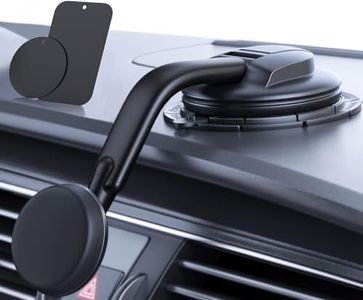 Soporte Móvil Coche [Imanes Potentes y Succión de Grado Militar] Soporte Magnetico Universal para Salpicadero y Parabrisas para Teléfono Inteligente iPhone Accesorios