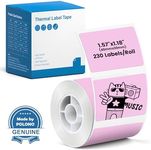 POLONO Genuine Thermal Labels for PM220S Label Makers, 1.57"x1.18" (40x30mm) Thermal Label, Waterproof, Multi-Purpose Self-Adhesive Labels for Small Bussiness, Office, School, 230 Labels/Roll (Pink)