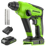 Greenworks 24V Brushless Rotary Hammer Drill Cordless SDS-Plus Heavy Duty 4-Mode Selector Anti-Vibration Handle Built-in LED Light Impact Energy 1.2 Joule Tool Only