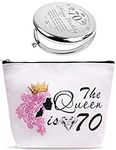 70th Birthday, 70th Birthday Gifts for Women, 70th Birthday Mirror, 70th Birthday Makeup Bag, 70 Bday Gifts for Women, 70th Birthday Presents for Women, 70th Birthday Ideas, 70th Birthday Decorations