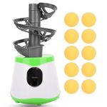 HERCHR Table Tennis Automatic Launcher, Table Tennis Robot Ping Pong Ball Machine with 10 Tennis Trainer Balls Automatic Launcher Training Machine