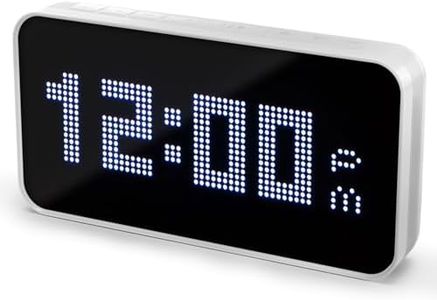 Smart Digital Alarm Clock for Bedroom, Cool Pixel Art LED Dot Matrix Display - Weather Temperature Humidity Animation, Loud Dual Alarm for Heavy Sleeper, Sleep White Noise, WiFi Weather & Time Sync