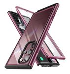 SupCase Samsung Galaxy S22 Ultra 5G (2022) Case with Built-in Screen Protector [UB Edge Pro] Ultra Thin Frame Clear Protection (Wine)