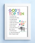 Elben Creatives God's Top Ten (The Ten Commandments) Kids Bible Verses Frames/Christian Children Photo Frames