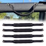 BESTAOO Roll Bar Grab Handles Paracord Grip Handle for Ford Bronco Accessories 2021 2022 2023 2024 2 Door 4 Door, 4 Pack (Black)