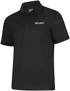 Embroidered Security, Black Deluxe Polo Shirt, Size XS-8XL, Black, 5X-Large