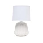 Simple Designs Petite Off White Pleated Base Table Lamp