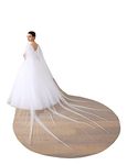 EllieHouse Long Tulle Shoulder Bridal Cape Wedding Veil Cloak Ivory 3M