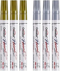 Gold and Silver Paint Marker Pens - 6 Pack Permanent Oil Based Metallic Paint Pen, Medium Tip, Quick Dry and Waterproof Markers for Stone, Wood, Metal, Plastic, Canvas, Glass, Ceramics, Rubber, Stone