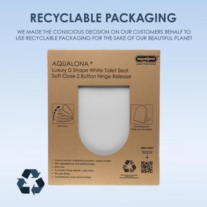 AQUALONA Duroplast D-Shaped Toilet Seat – White
