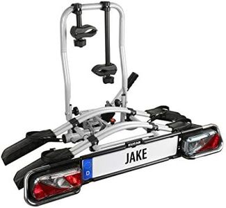 EUFAB Portabici 11510 JAKE, adatto per e-bike, parzialmente premontato, espandibile, protezione antifurto, per 2 biciclette, per gancio di rimorchio