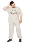 CHKOKKO Men PlusSize Casual Summer Track Suit Co-ord Sets Khaki XXL