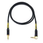 Sonic Plumber 3.5mm (1/8") TRS (3-pole) EP Stereo Straight to Right Angle AUX Cable (300cm / 9ft)(Black)