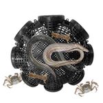 Portable Crab & Eel Trap - 8 Hole Fish Trap Cage for Minnows, Crawfish, Loach & River Shrimp
