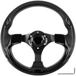 QYMOPAY Golf Cart Steering Wheel, Skid Steering Wheel, Universal Golf Cart for Club Car EZGO RXV and TXT, Yamaha, Precedent Tempo, DS (Golf Cart Steering Wheel R)