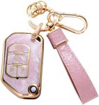 CARFRULTER for Jeep Key Fob Cover with Keychain Lanyard, Pink Key Case Protection Shell Compatible with Jeep 2020 2021 Gladiator JT Sahara JLU 2018-2021 Smart Key Protector Holder