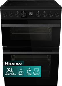Hisense 60cm Electric Cooker – Black Freestanding Oven