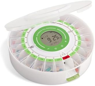 LiveFine Pill Dispenser, Removable Cups, 21-Day, 9 Rings, Frosted Lid