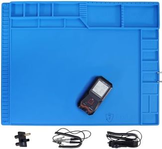 Kaisi Large Anti Static Mat with Grounding Accessories,Heat Resistant Silicone Soldering Mat,Magnetic Work ESD Pad for pc building, Electronics, Laptop, Cellphone Repair Soldering 21.6" x 16.9"