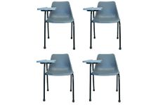 Finch Fox Student Chair with Writing Pad, Heavy 1" Inch Pipe, Anti Skid Buffer, in Grey Color (Set of 4) with 1 Year Warranty