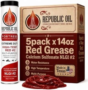 Republic Oil Extreme Duty Red High Temp #2 5 x14oz | Calcium Sulfonate | Multi-Purpose | 580+ Drop Point | 1% Water Washout | Chassis | Wheel Bearings | Agriculture | Construction