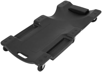 Garvee 40" Plastic Rolling Automotive Garage/Shop Creeper,350 Lbs Blow Molded Ergonomic HDPE Body Low Profile Mechanic Creeper with Padded Headrest, Dual Tool Trays and 6 Casters