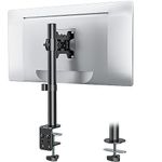 WALI Single Monitor Mount for 1 Computer Screen up to 27 inch, Fully Adjustable Monitor Arm Holds up to 22 lbs (M001S), Black